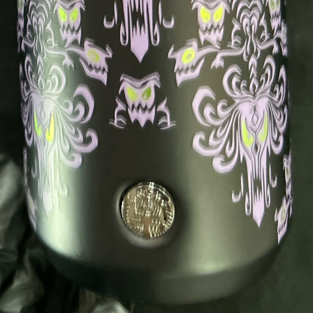 Disney Parks Haunted Mansion Starbucks Travel Tumbler with Bat accessory NWT - Picture 8 of 12
